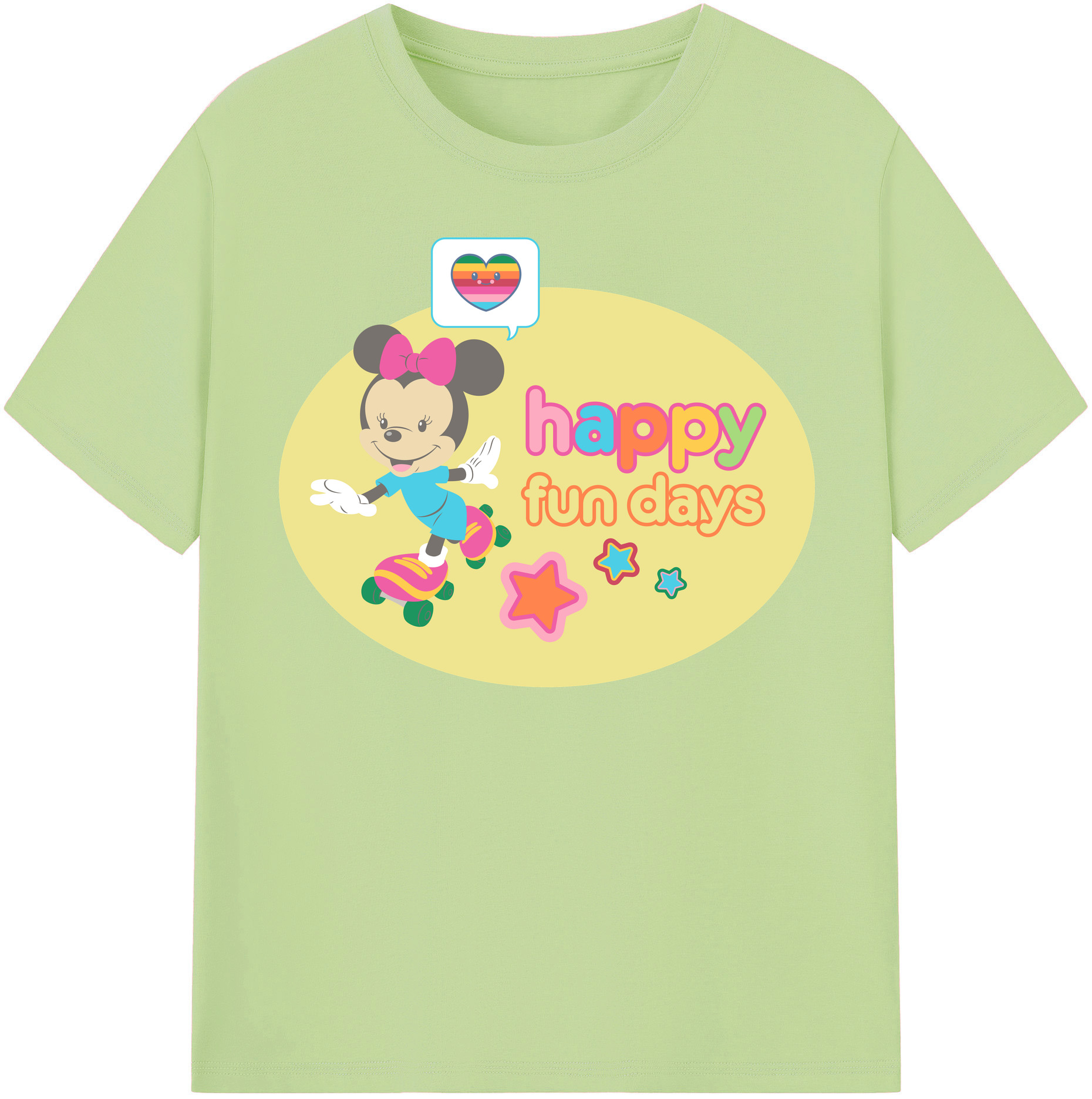 （画像用） ミッキーマウス Mickey Mouse 綿100％半袖Tシャツ（フロントプリント）